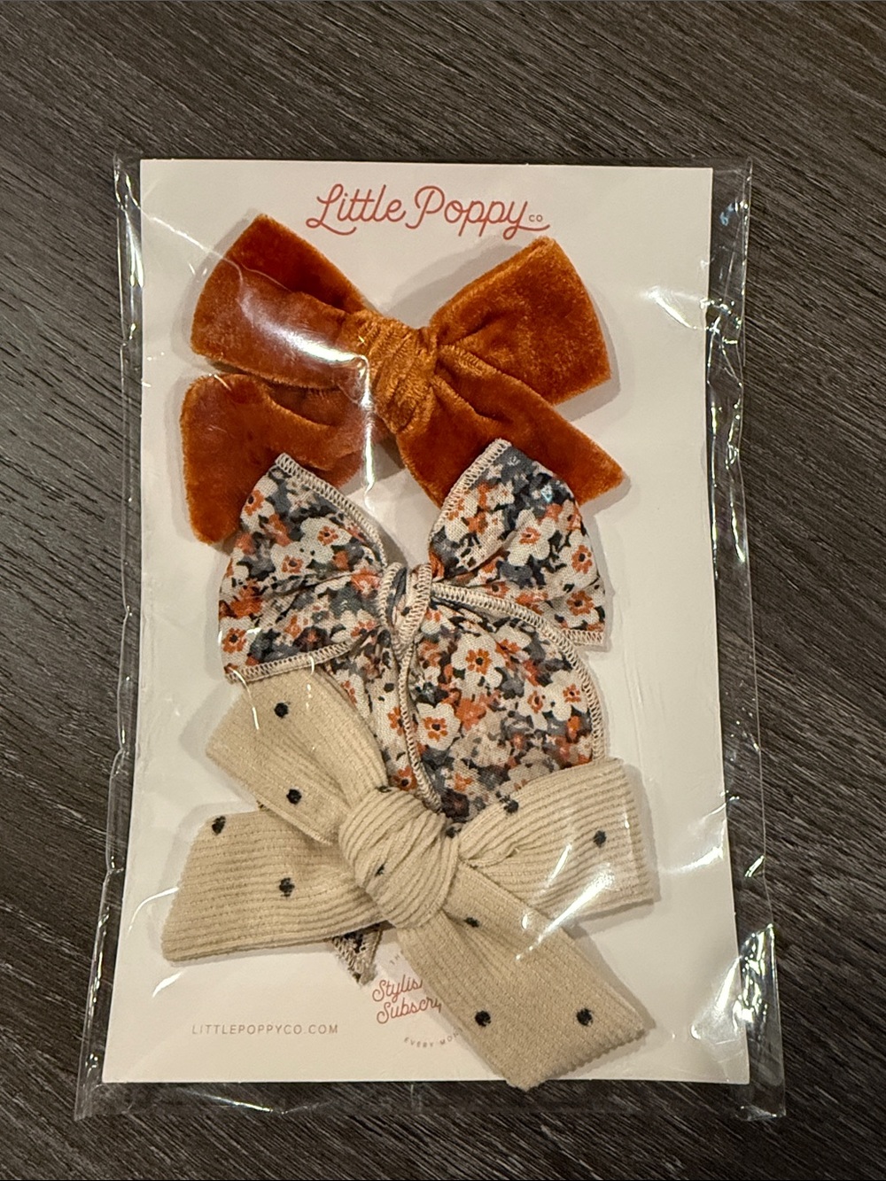 Little Poppy Co Clip Bows  - Rust, Cream, Floral